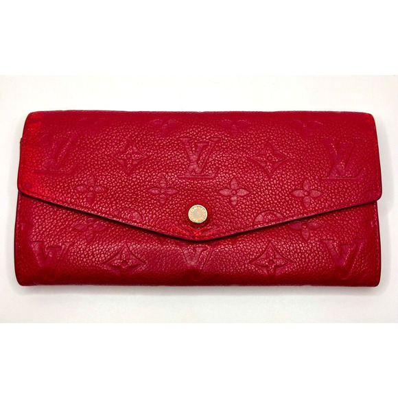 Red Louis Vuitton LV Monogram Empreinte Portefeiulle Curieuse Long Wallet - Picture 1 of 10